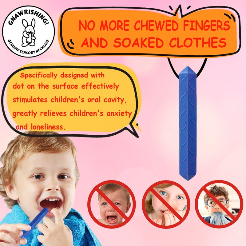 GNAWRISHING Sensory Chew Necklace by GNAWRISHING, 8 Pack Diamond Chew Necklaces for Sensory Kids, Made from Food Grade Silicone for for Autistic, ADHD, Oral Motor Boys and Girls Children (Rainbow Color) - Image 3